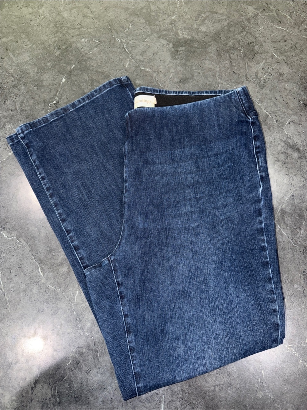 Soft Surroundings Women's Dark Blue Straight-Leg Jeans